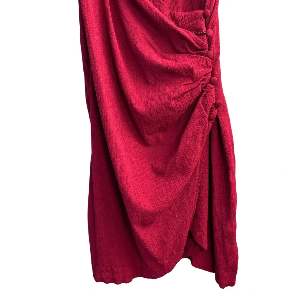 Free People Burgundy Wrap Mini Dress